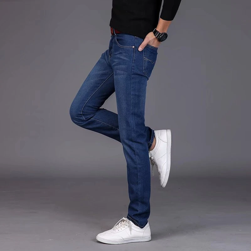 春秋款弹力休闲百搭干活牛仔裤宽松大码男裤直筒工地耐磨男士潮流