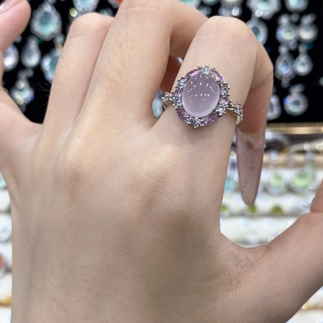 银S925镶嵌戒指萤石