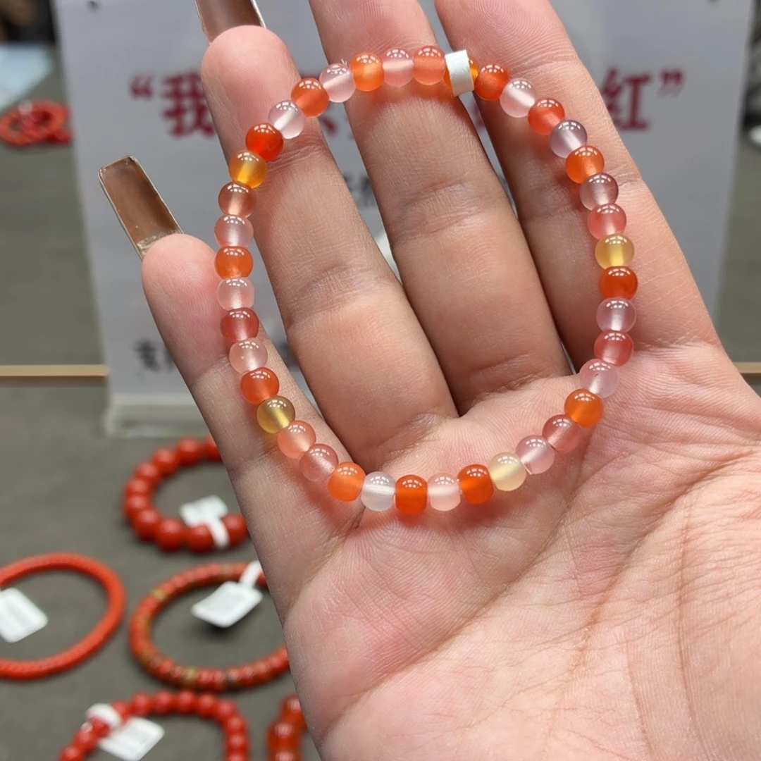 未镶嵌单圈南红玛瑙原矿保山杨柳多宝手串卡5+