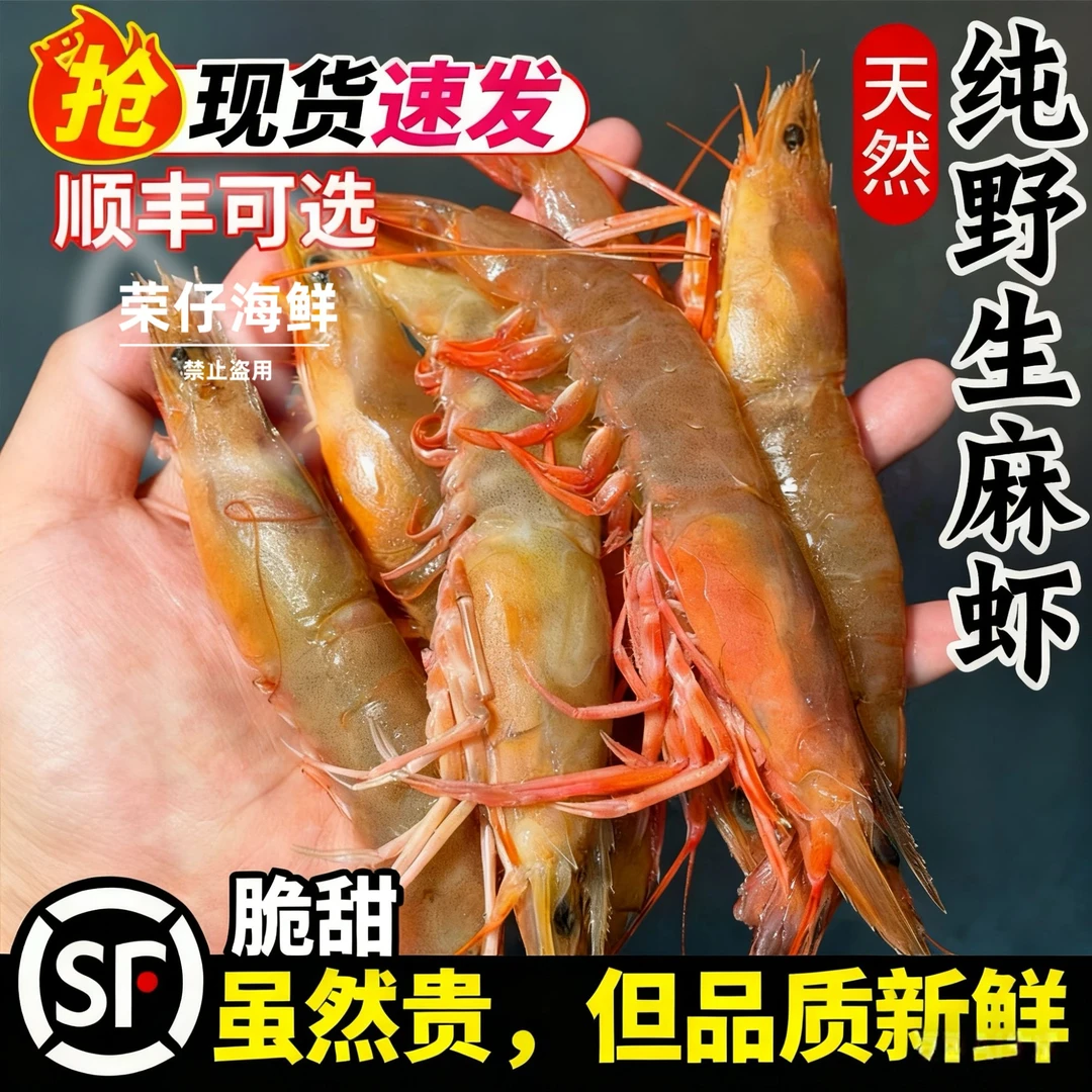 净重3斤 麻虾沙卢虾 顺丰速冻锁鲜发货 杰