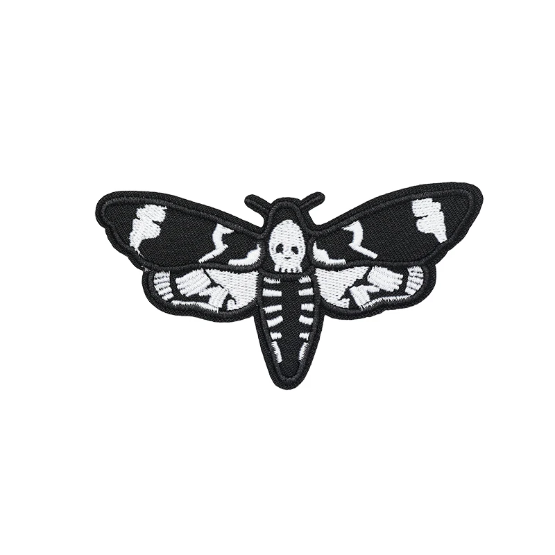 1件昆虫飞蛾刺绣热熔胶补丁贴衣服包包帽子熨烫手缝布贴