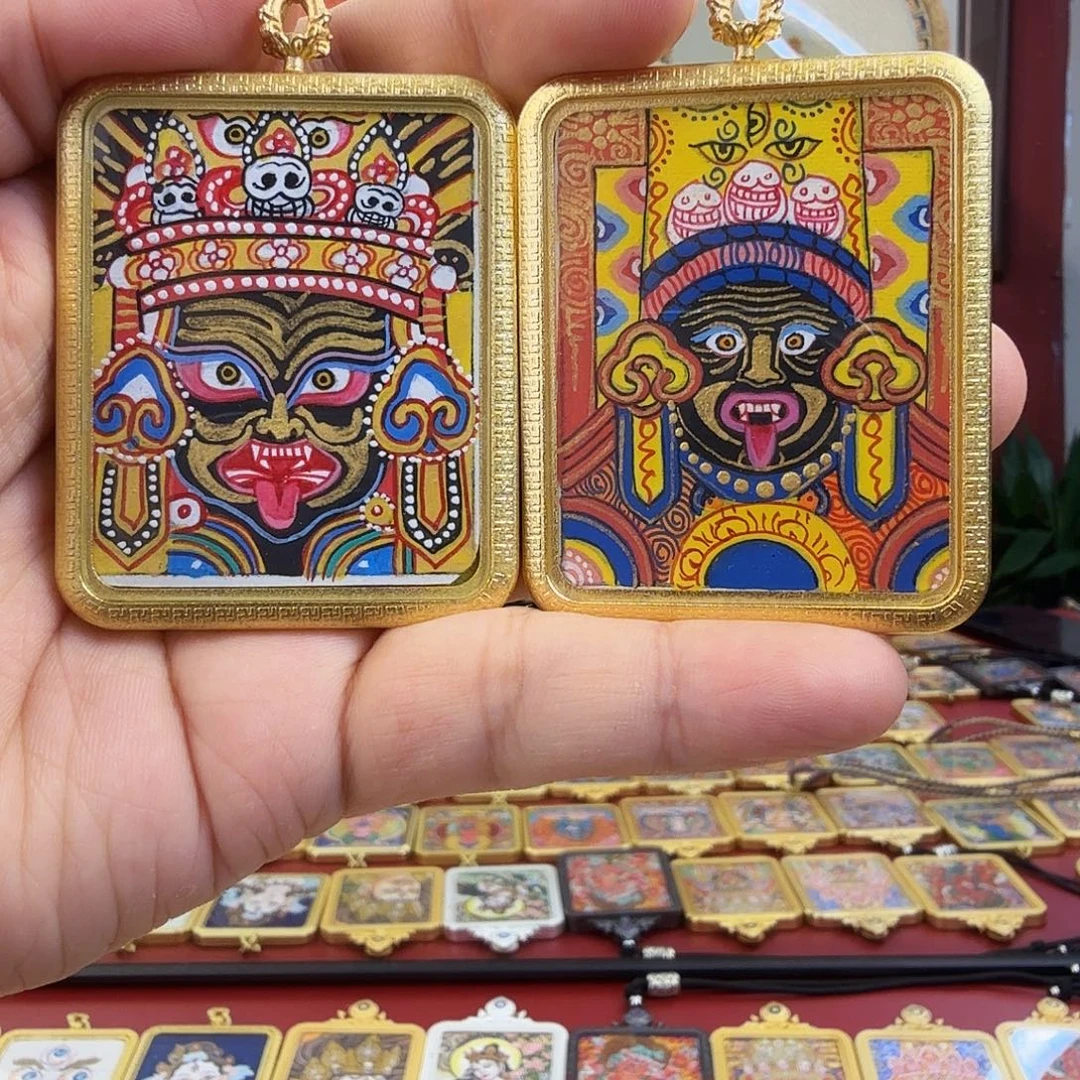 吊坠做数据纯手绘扎基娘娘唐卡