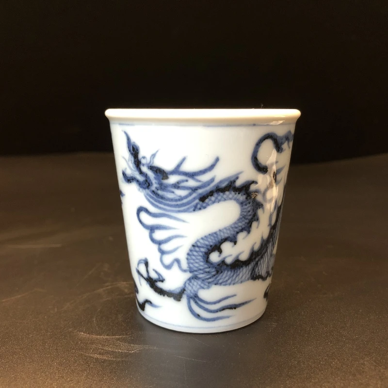 12.23/N100600/00440/青花龙纹可乐杯/口径6.5/高7.2/100cc