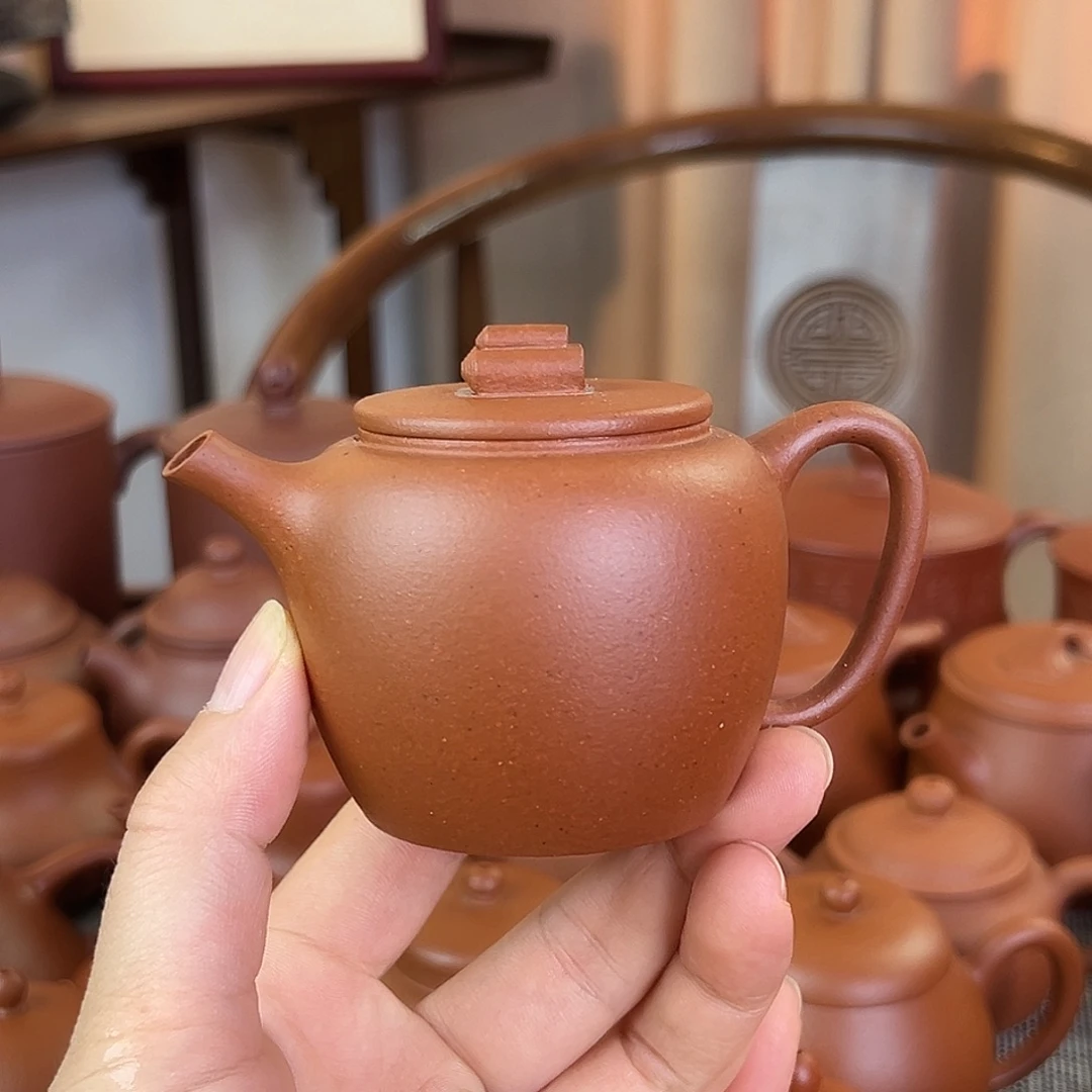 茶壶紫砂精品原矿 小书卷 小红泥 140cc