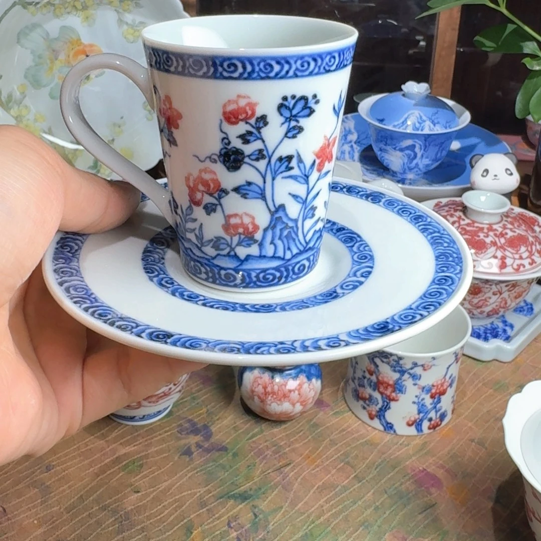 憩予咖啡杯釉里红