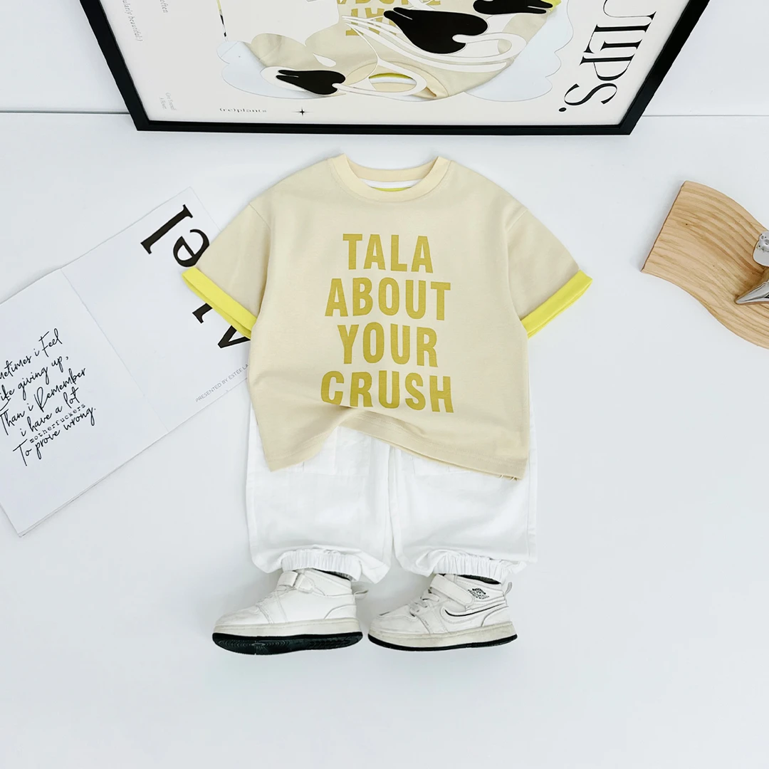 儿童夏装套装夏季2025新款男童短袖两件套 WG28366 悠悠童话童装