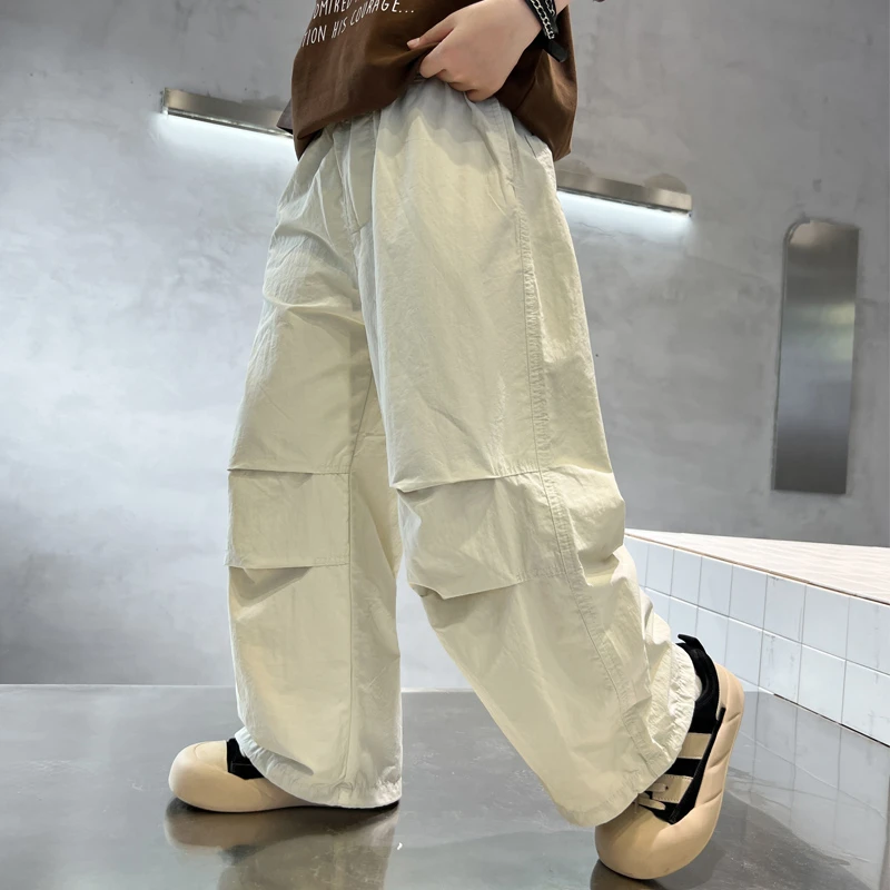 儿童夏装中大童2025新款裤子冰丝防蚊裤宽松夏季薄款休闲运动裤子