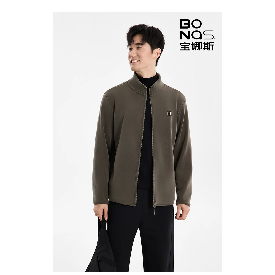 【娅雯专属】BONAS/宝娜斯秋冬新款云感绒立领情侣云感外套男2069-Y
