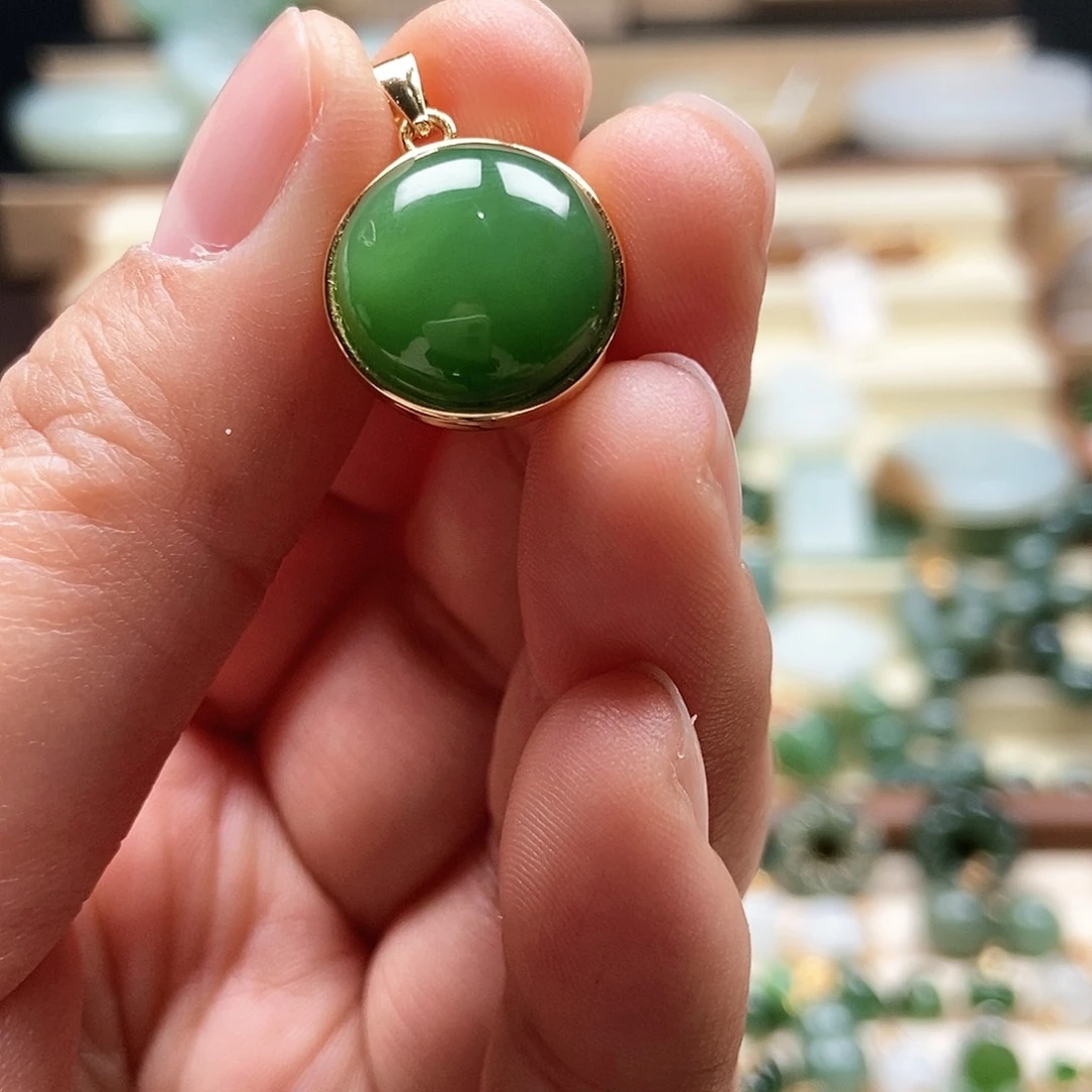 吊坠(不含链)银S925镶嵌和田玉