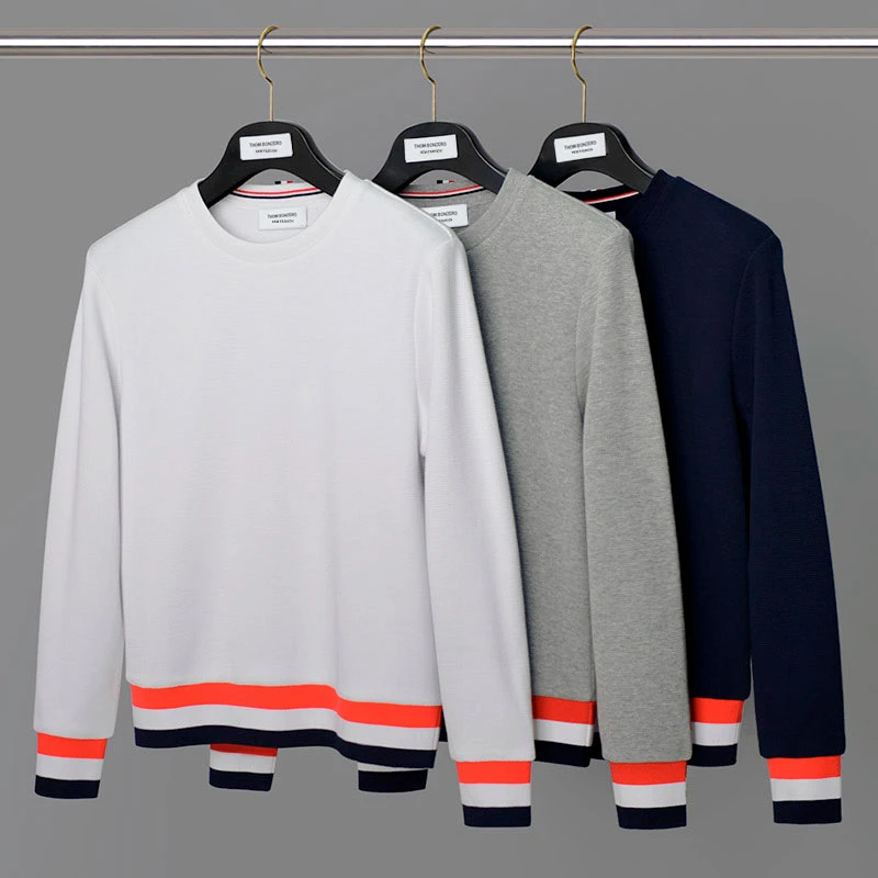华夫格三色螺纹系列春季新款TB潮流男装运动休闲卫衣