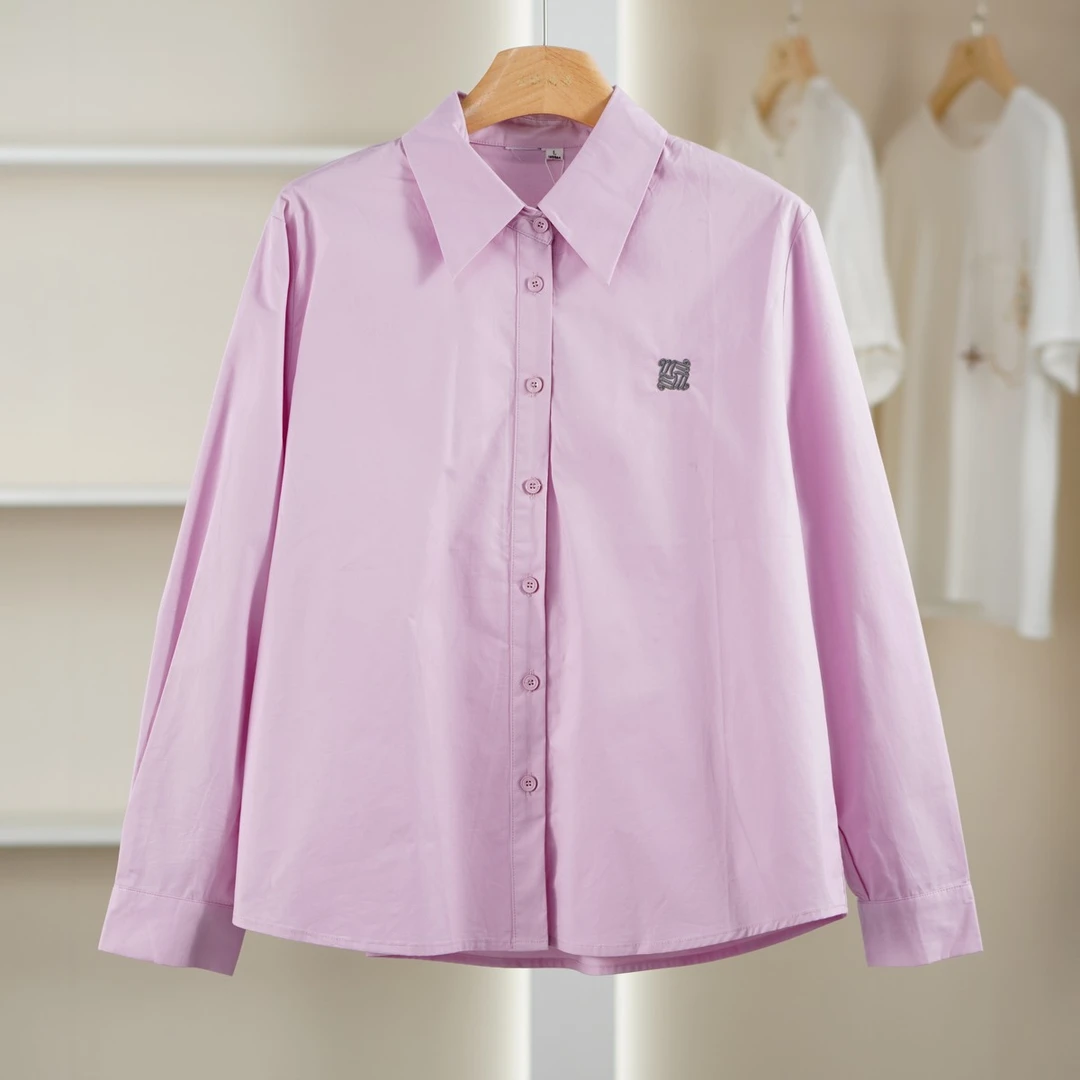 【麦笛•品牌新款】50810131 纯色简约长袖衬衫春季女装商场撤柜