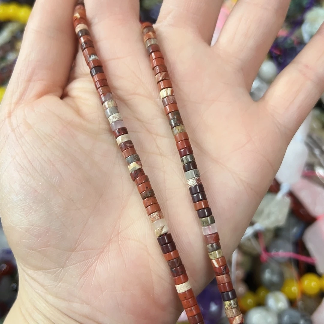 玛瑙/玉髓未镶嵌珠宝半成品，卡4红石直切一条