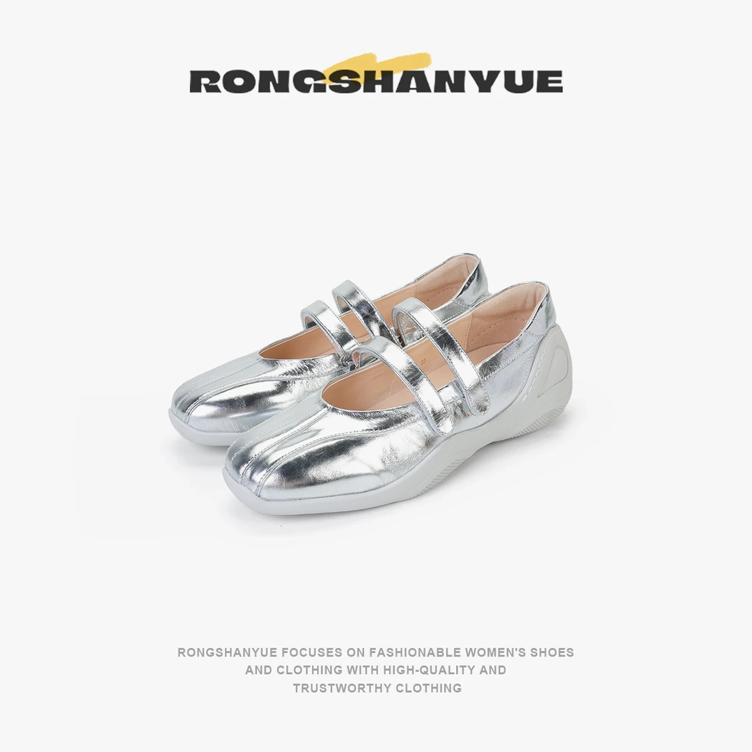 Rongshanyue复古玛丽珍鞋女鞋2025新款魔术贴软底小皮鞋单鞋B1241