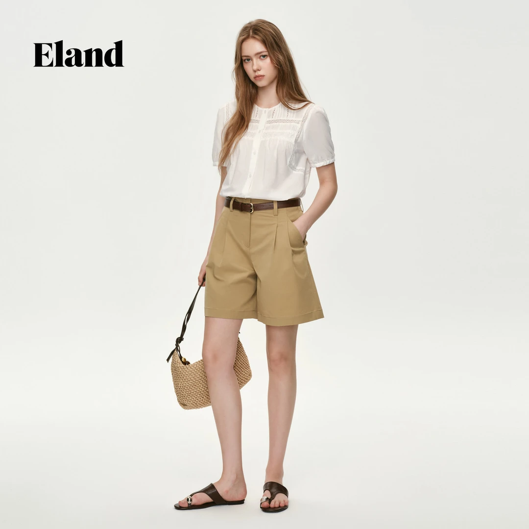 【女装优选WL】Eland衣恋衬衫女泡泡短袖上衣2026夏季EEYAG25B05