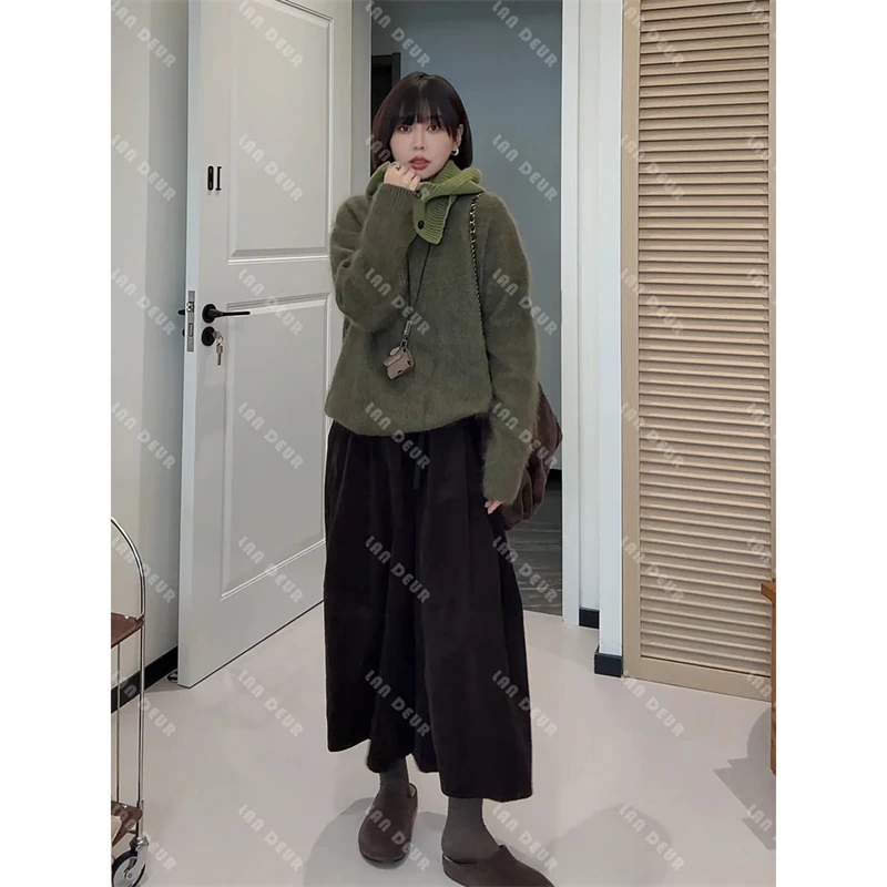 巴黎野蔷薇】灯芯绒八分裤气质时尚百搭新款阔腿休闲裤子女2025