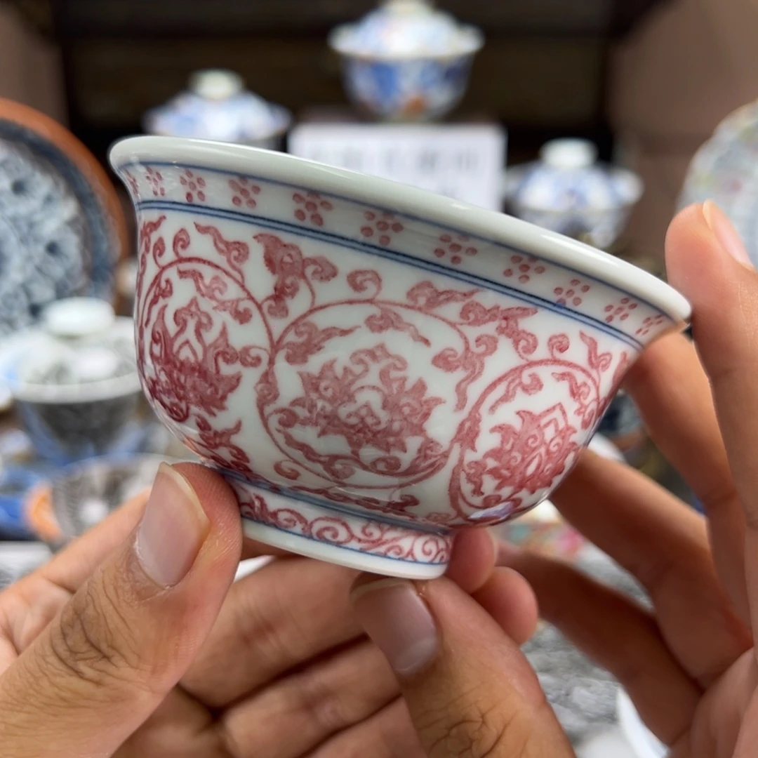 清***落景德镇手工手绘陶瓷