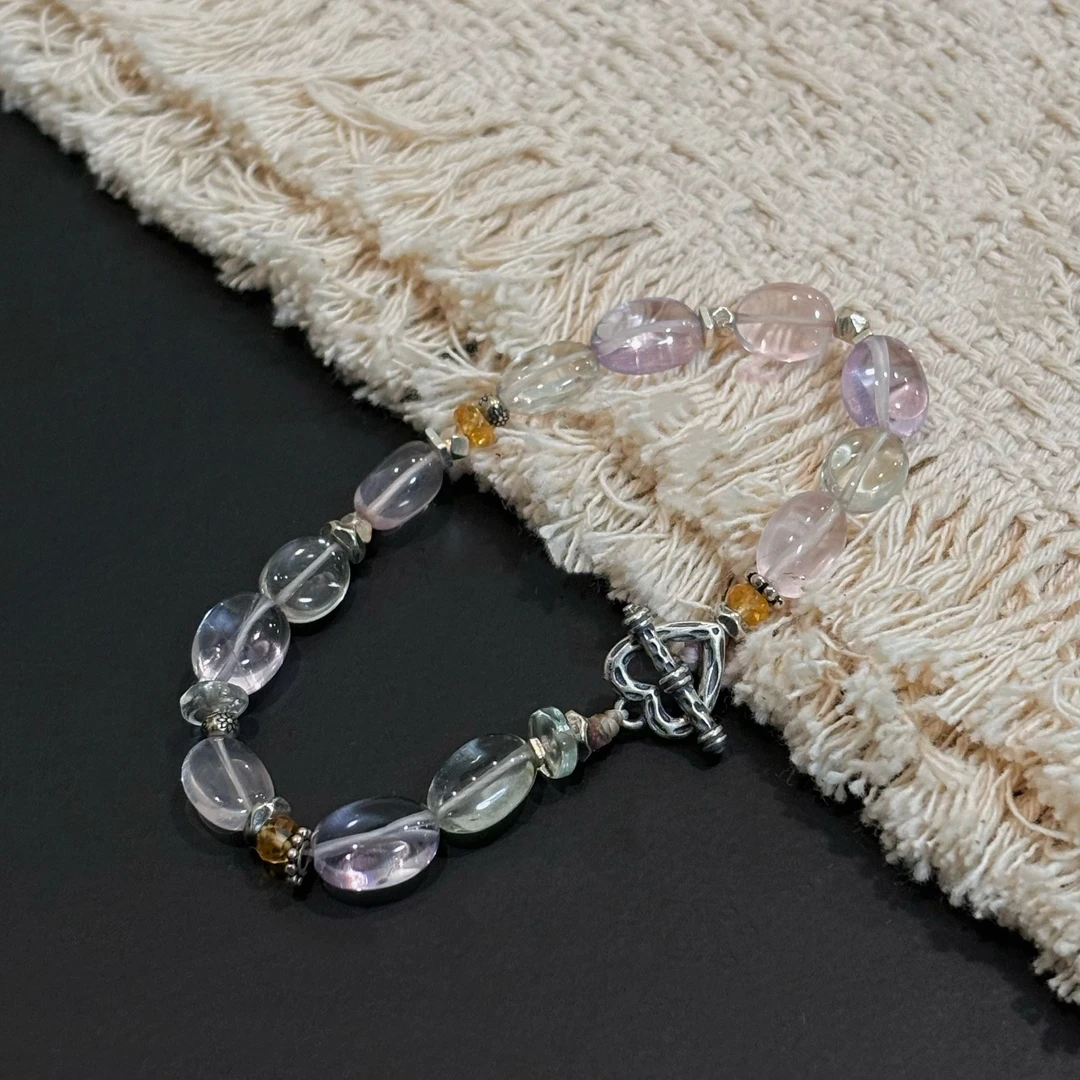 925银手链 【春色】原创小众设计手工百搭精致简约轻奢时尚拼接手链