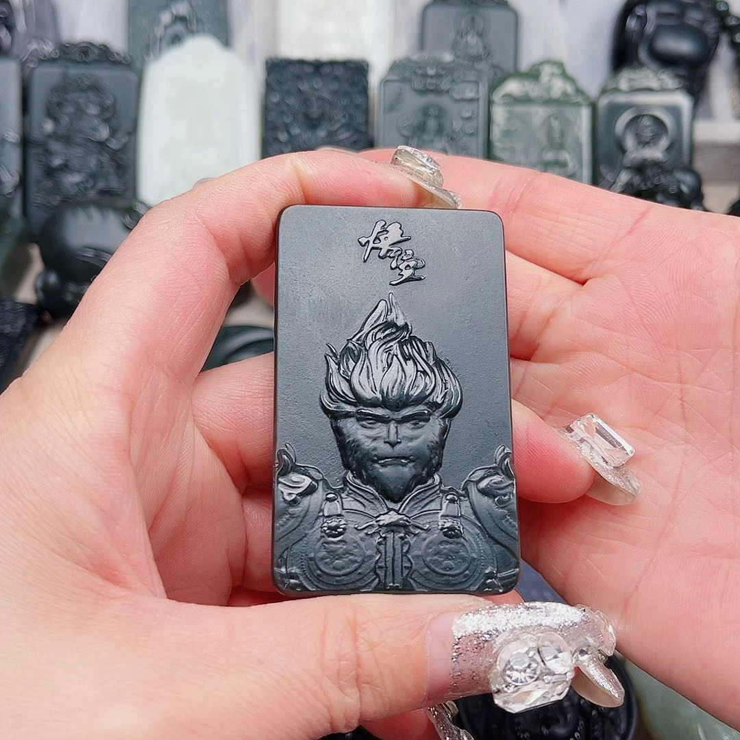 和田玉（青玉）挂件未镶嵌半**语