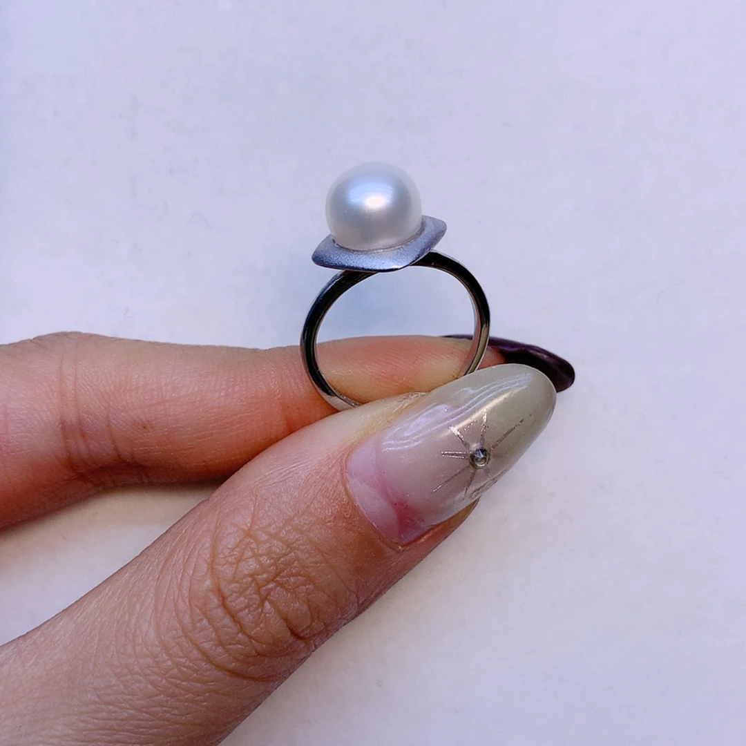 【闪购商品】银S925镶嵌戒指淡水珍珠