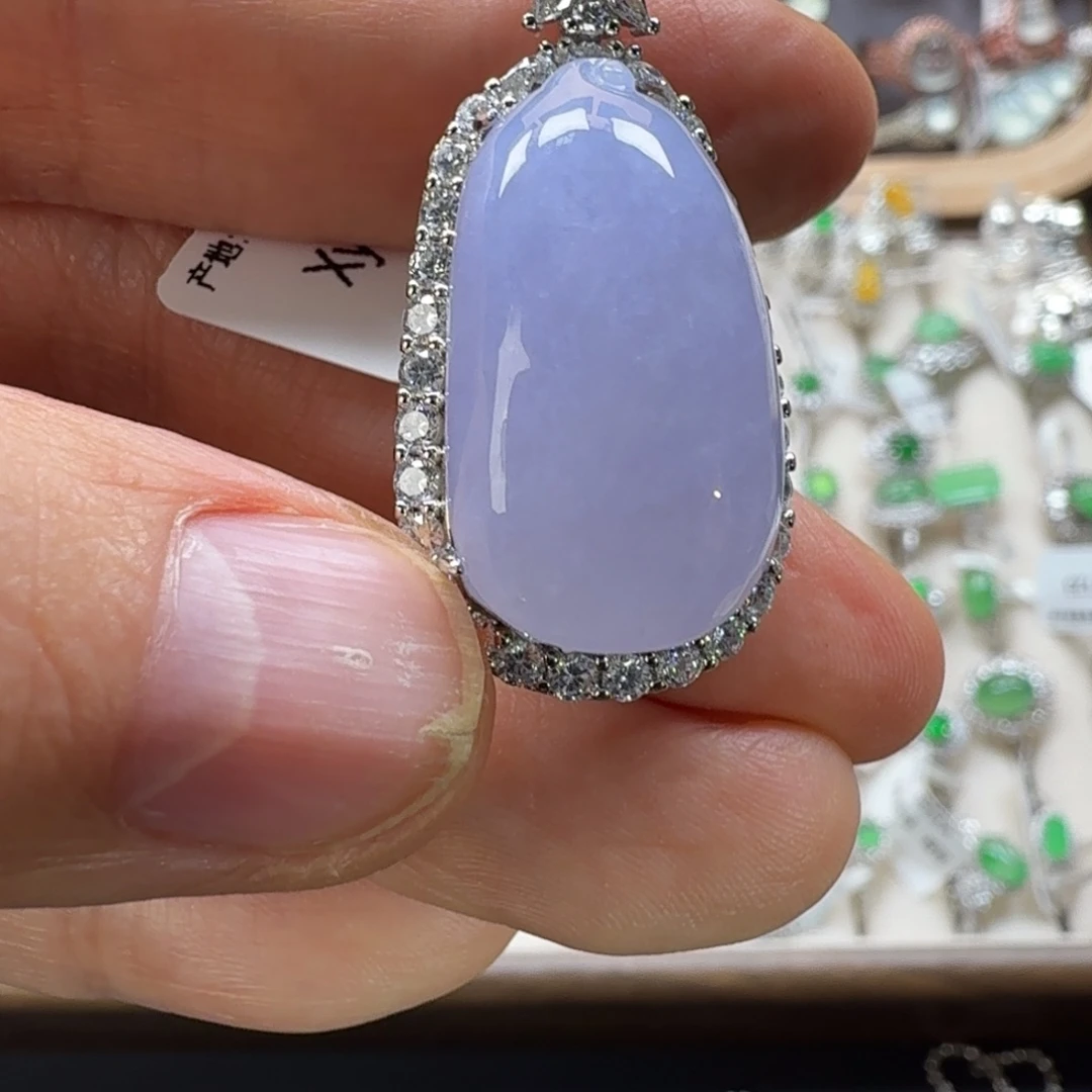 翡翠银S925镶嵌戒指天然缅甸翡翠a货