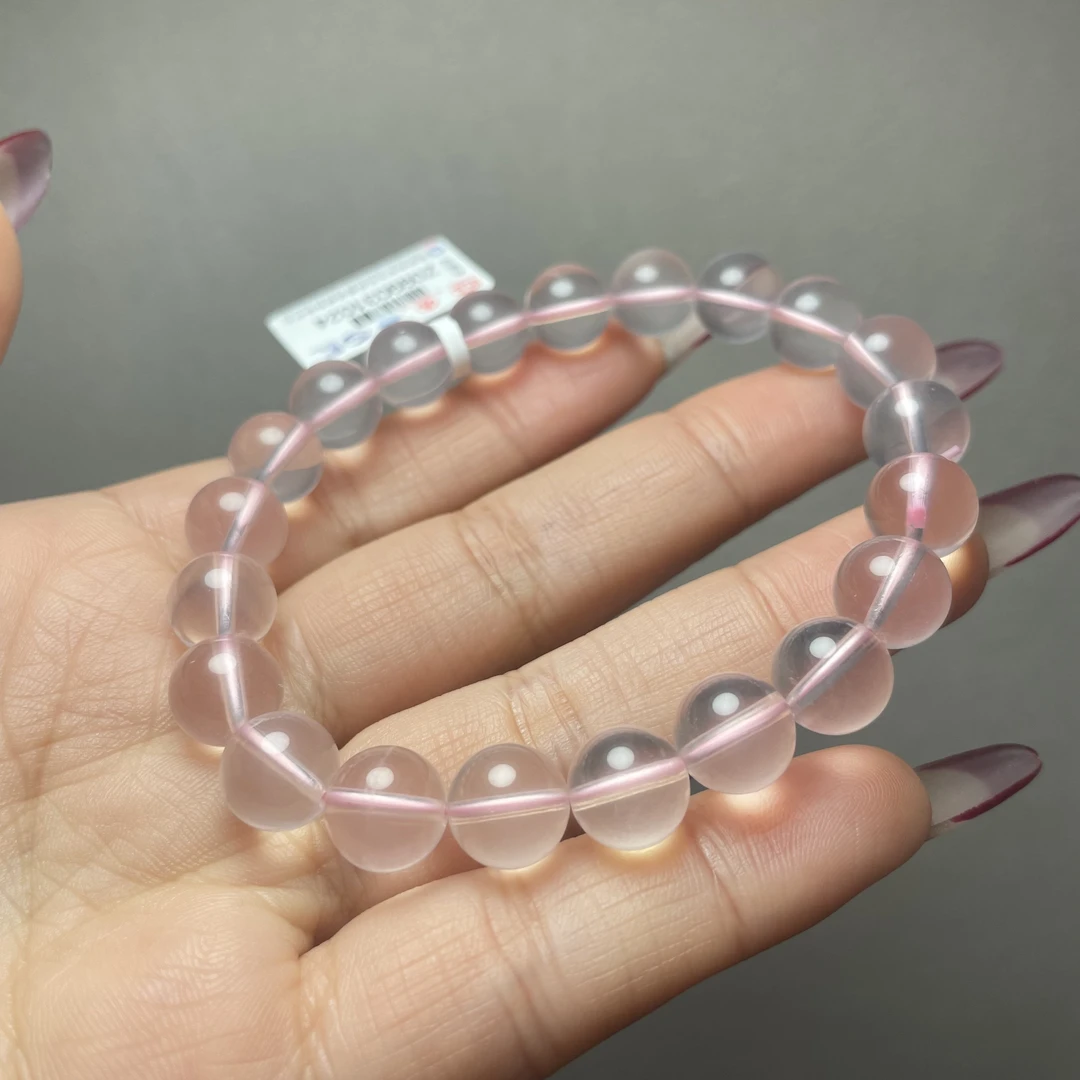 天然粉水晶星光粉单圈手链