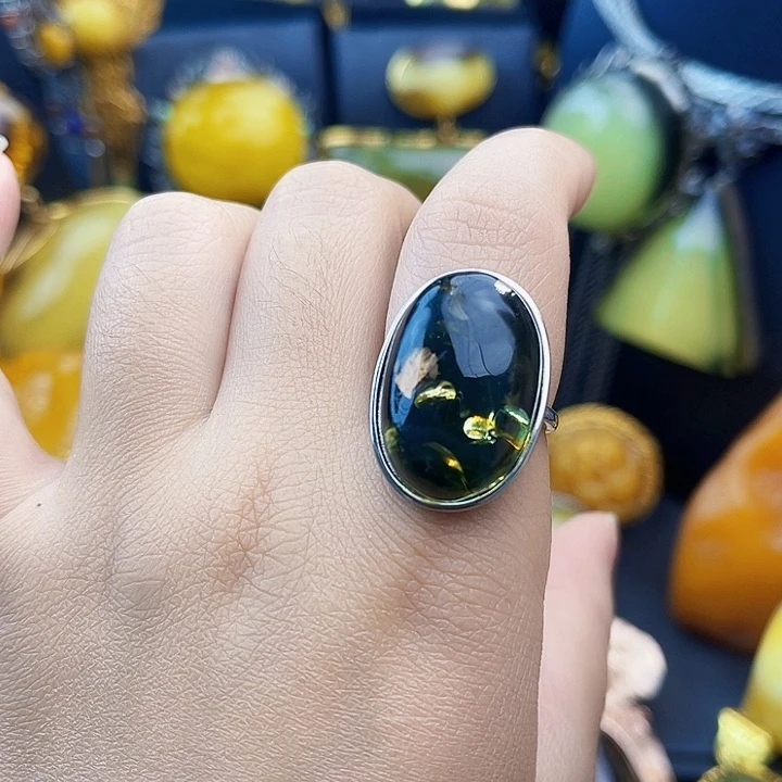 琥珀银S925镶嵌裸石