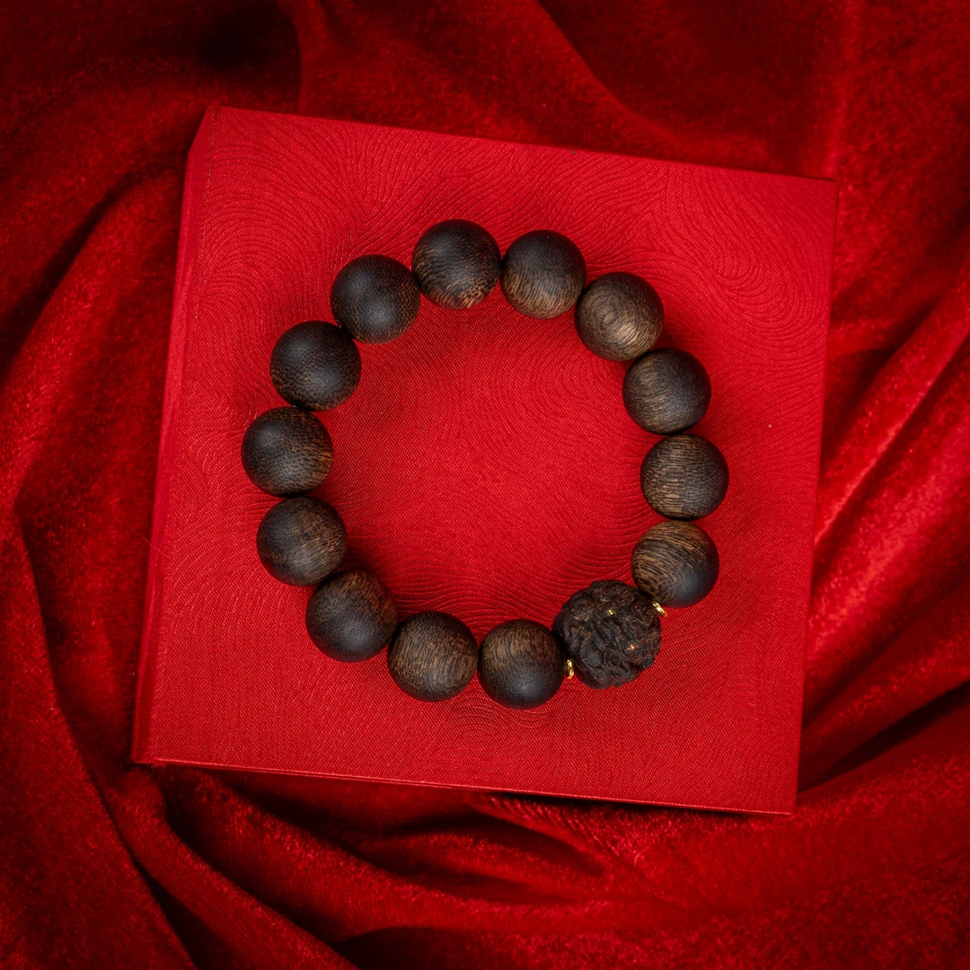 【沉水级】富国岛倒架W年树心油心髓料+貔貅16MM+1.5单圈手串