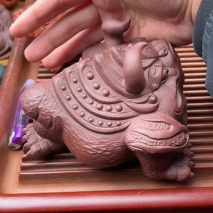 关***雁紫砂茶宠紫砂金蟾
