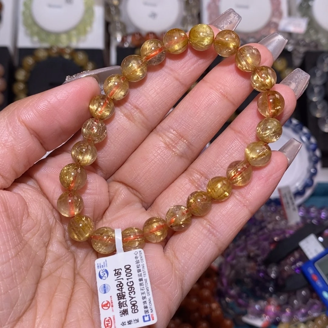 【闪购商品】发晶手串未镶嵌钛金7m