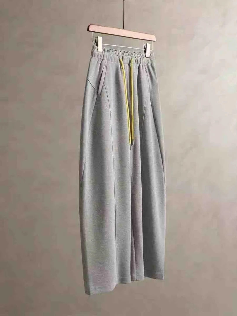 高腰显瘦阔腿裤垂感休闲百搭抽绳运动裤女款时尚潮流