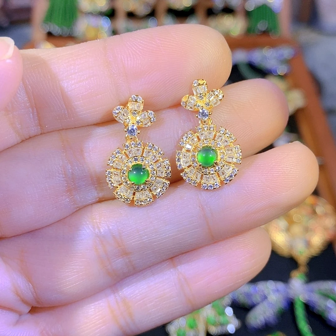 银S925镶嵌挂件翡翠