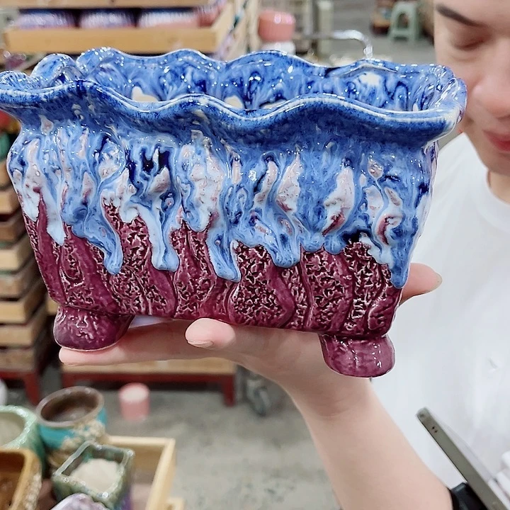 有孔，凑10元包邮陶瓷花盆发货！