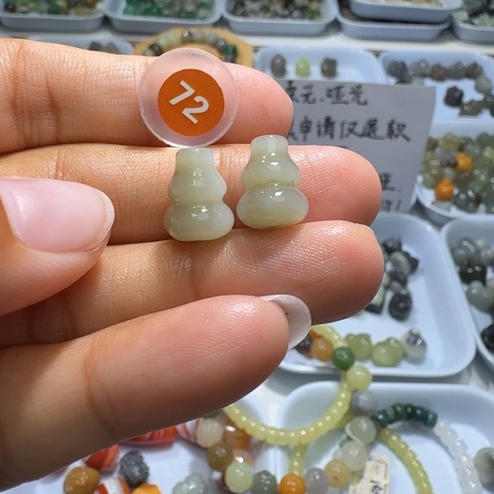 和田玉足银镶嵌珠宝半成品