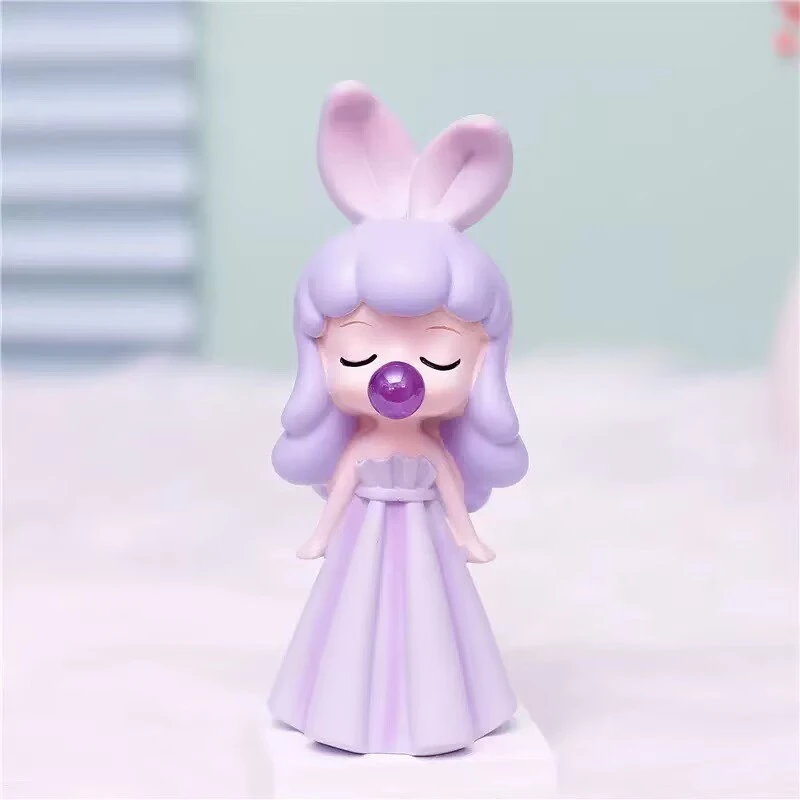 吐泡泡女孩摆件极光电镀泡泡秘境可爱卡通少女心桌面小摆件