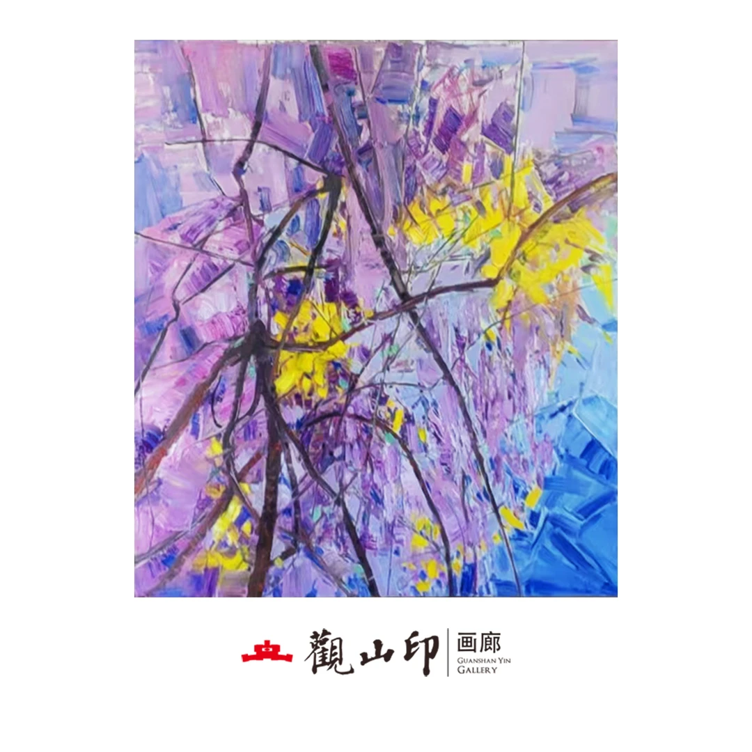 SMK原创手绘风景油画120x100cm美式复古风玄关沙发背景挂画7310