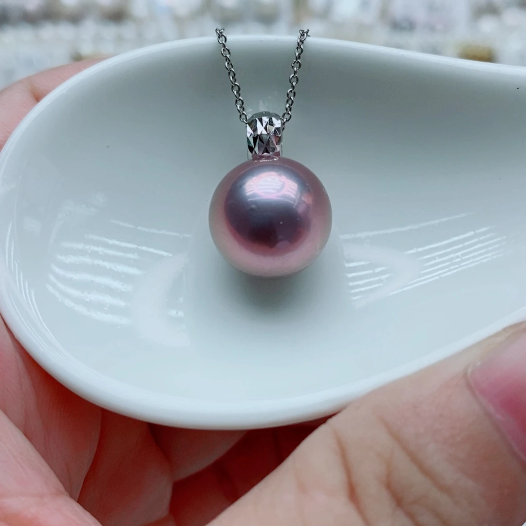 吊坠(赠链)淡水珍珠银S925镶嵌13mm