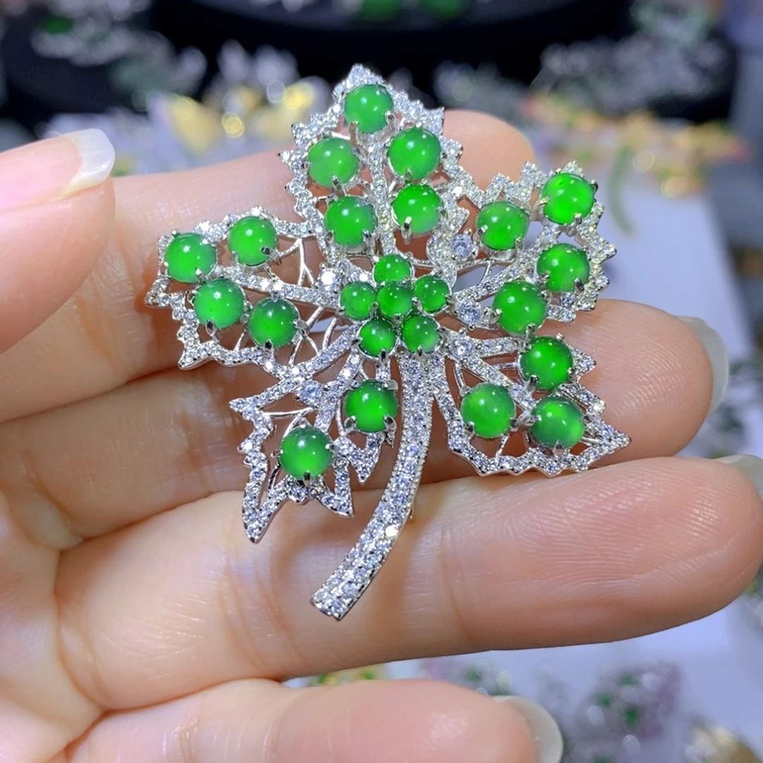 翡翠颈饰合金天然翡翠