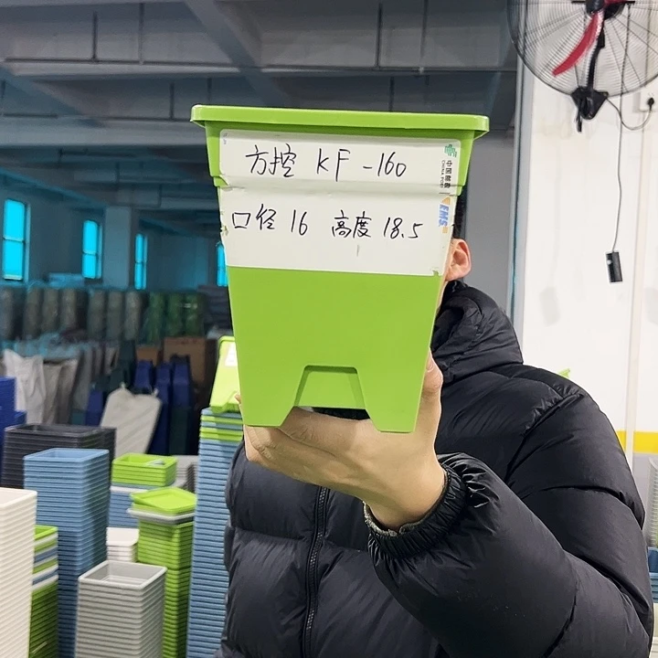 正品方盆口16高18果绿无托5只