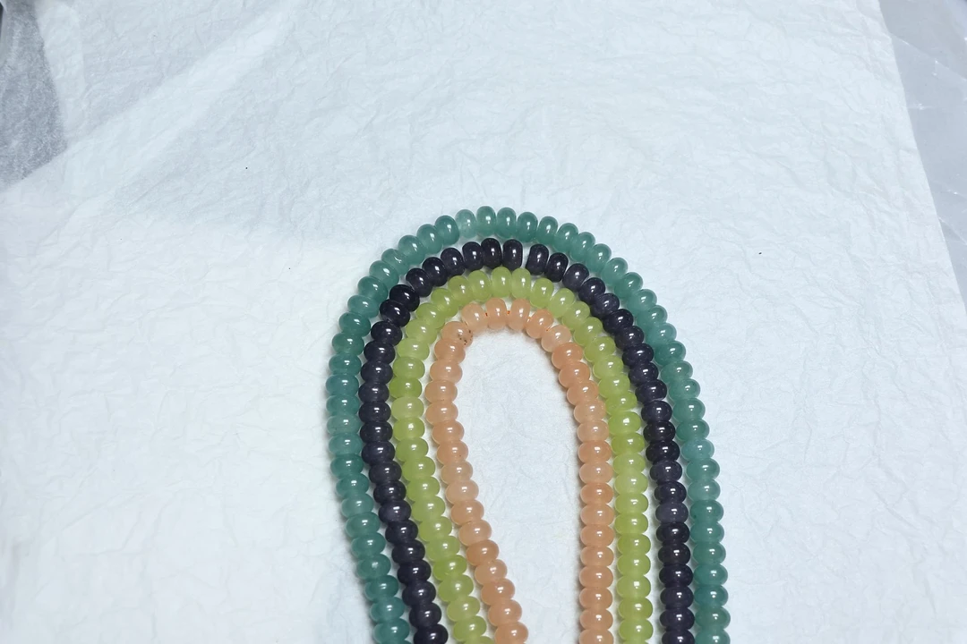 天然晴水绿蓝水藕粉烟紫玉髓算盘珠散珠半成品可DIY做手串配珠