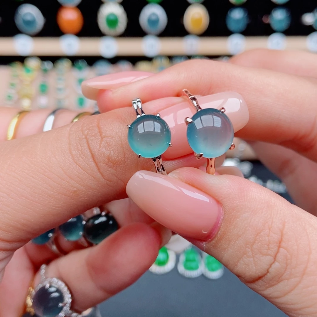 日***益翡翠银S925镶嵌戒指