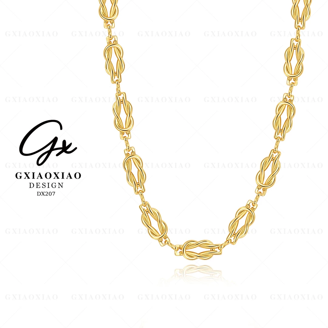 铜合金项链 GXX 时尚轻奢气质简约经典百搭金色项链 DX207