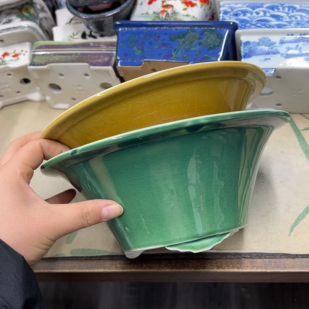 紫砂花盆213号瑕疵2个缩釉处理介意勿拍23/9cm