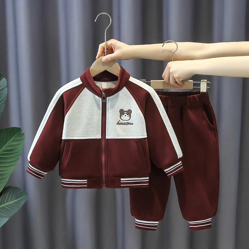 童装男童套装春季帅气儿童洋气拼色衣服宝宝春秋款运动休闲两件套