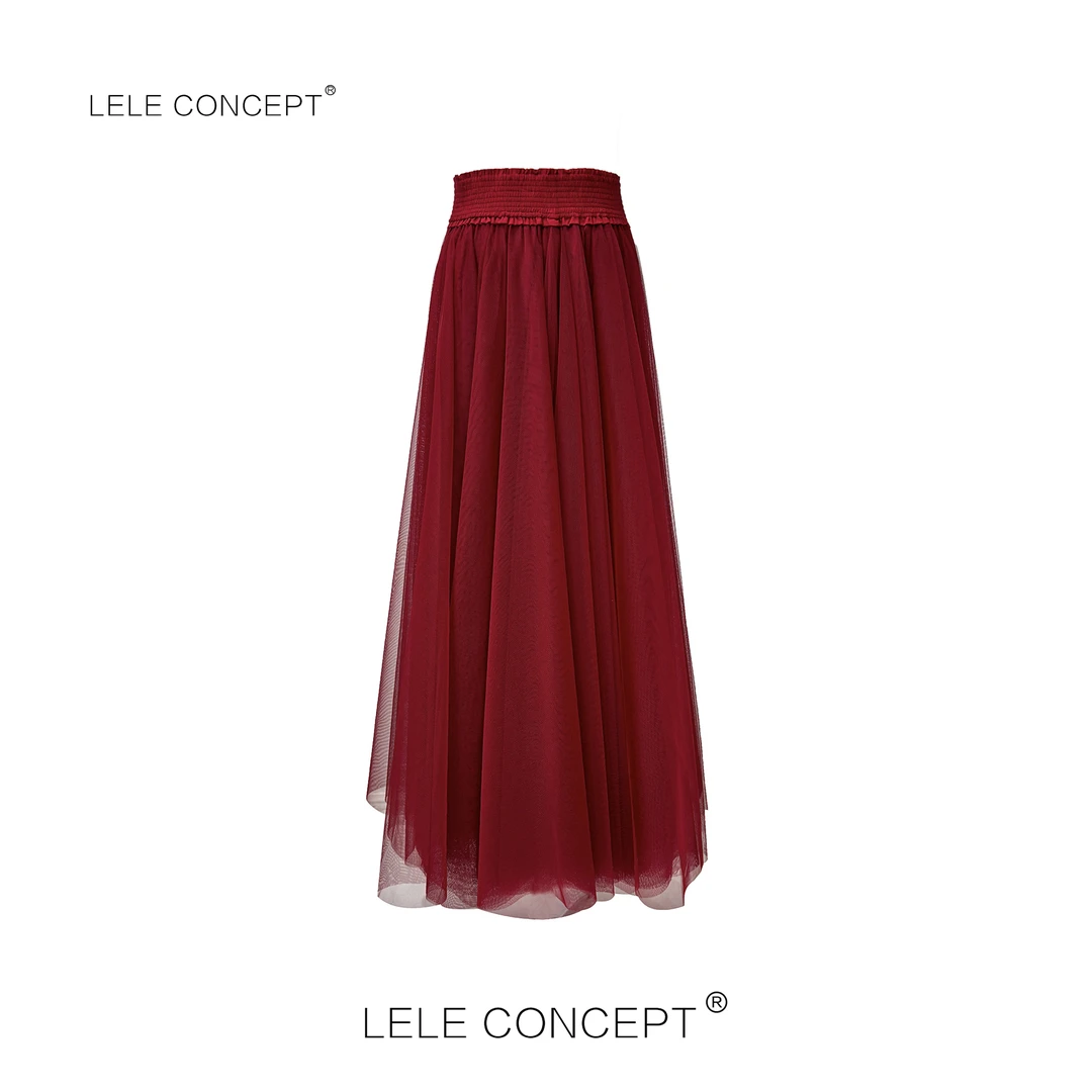 LELE CONCEPT丨都市轻奢灵动半身百褶纱裙Q0372