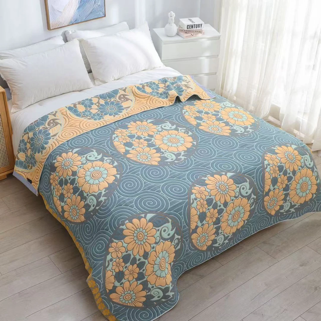 （花环）200*230高端精品纱布床盖凉席