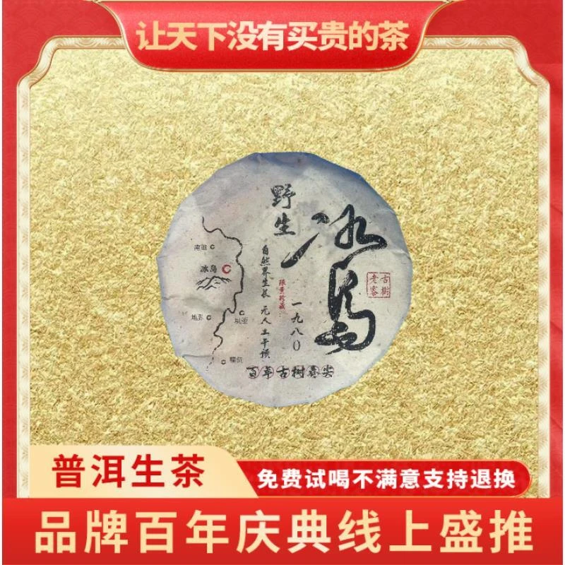 【琴姐佛山茶博会专场】五洲鼎盛-1980野生冰岛-正宗云南普洱生茶