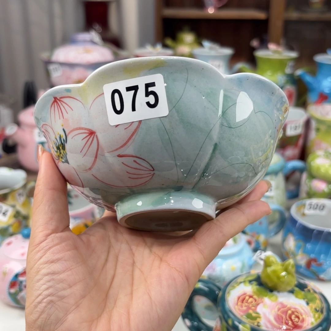 瓷片景德镇手绘高温釉下彩陶瓷茶具