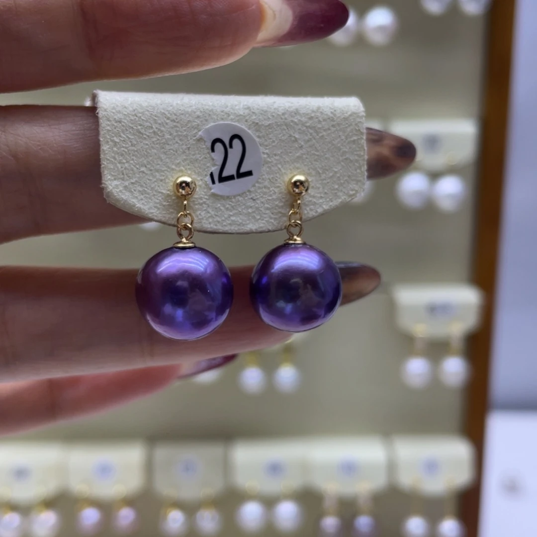 淡水珍珠耳饰银S925镶嵌