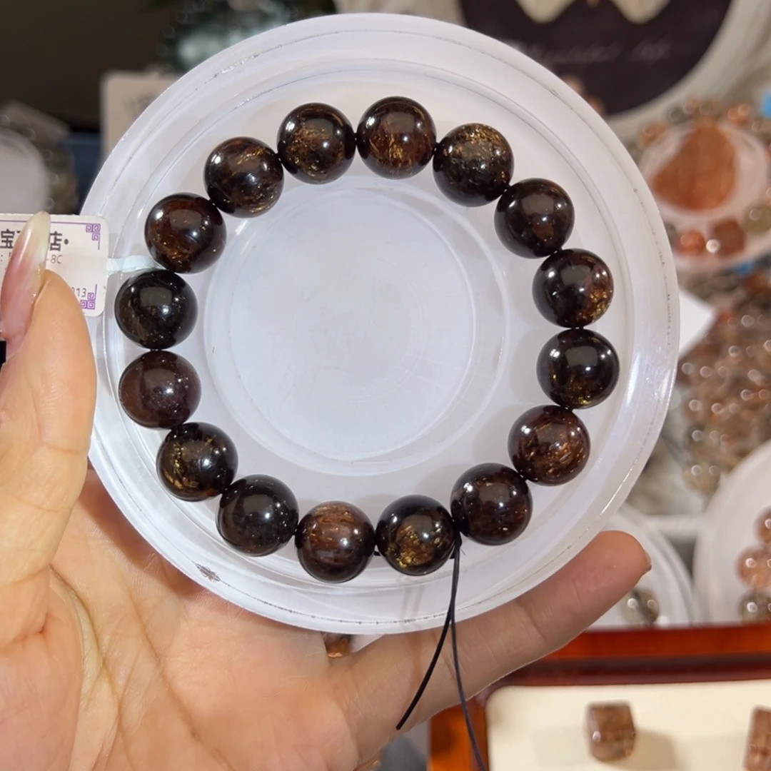 好***吖未镶嵌手链水晶黑金超七13m