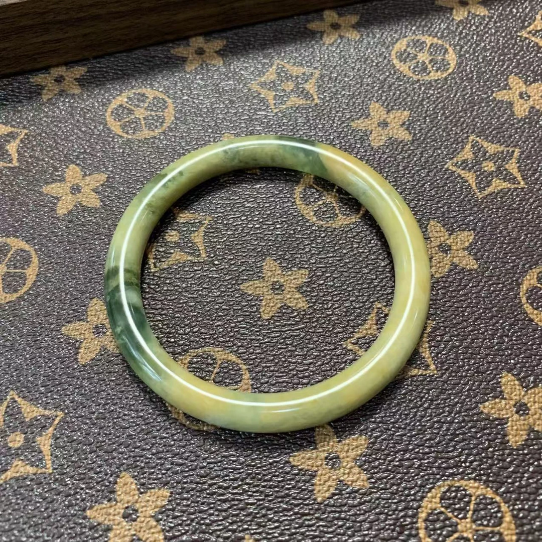 【精美岫玉】63+圈口特色花玉虎皮兰 天然玉石 17(默认微瑕)